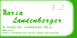 maria landenberger business card